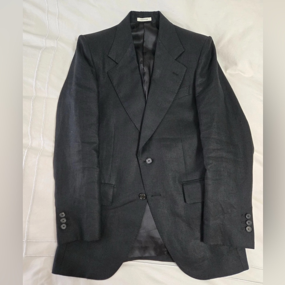 Husbands Paris Black Linen Suit EU 48 / 40 US 38 / 30 Gucci Vault Archive Rare